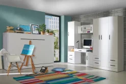 Meble Dla Dzieci|Meble Młodzieżowe></noscript>DOMEL Nowoczesny poziomy półkotapczan 140x200 cm biały LED PERCEFT