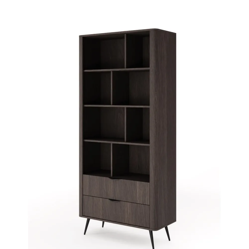 Regały Na Książki>LASKI Nowoczesny regał 88 cm na książki do salonu dąb dunin VALIO