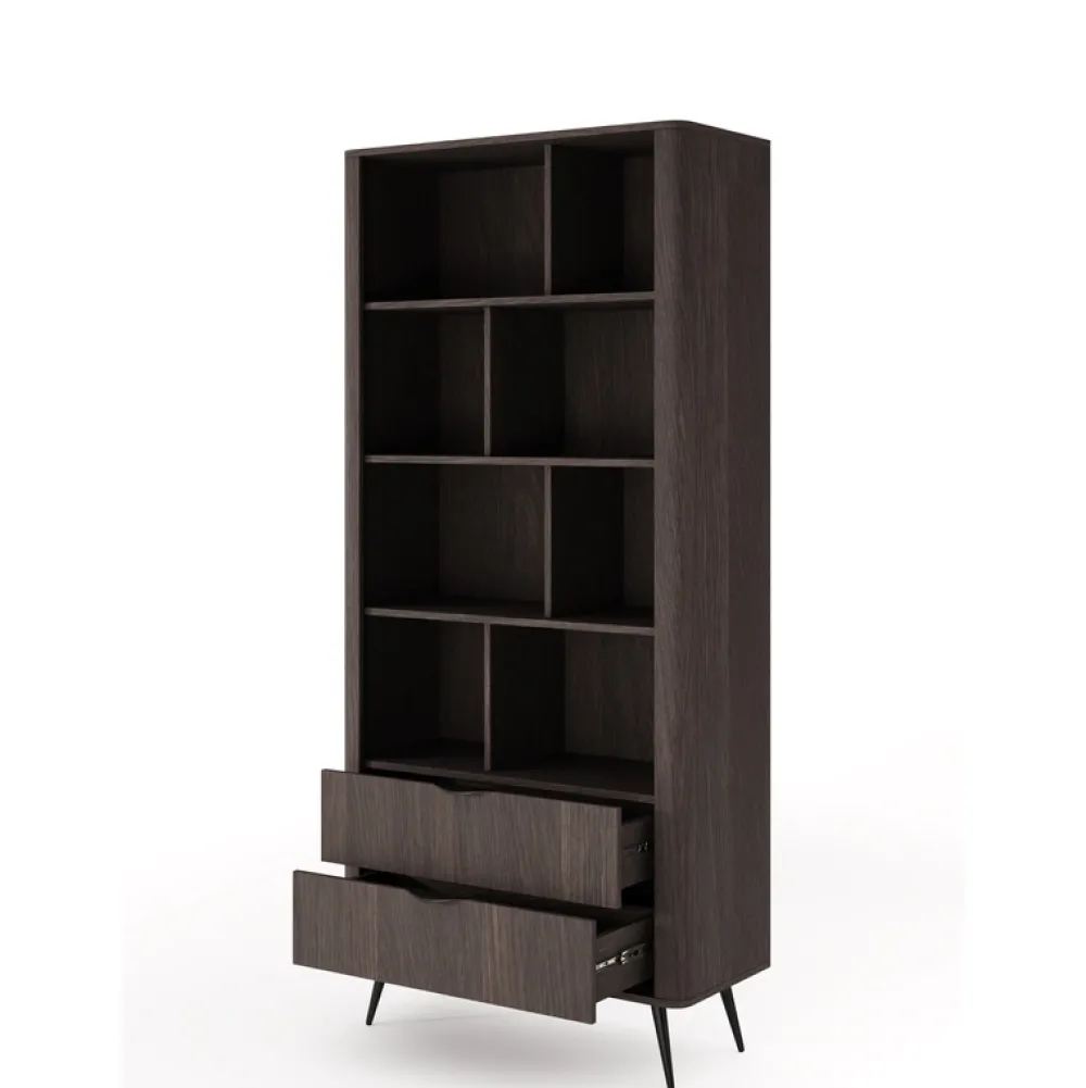 Regały Na Książki>LASKI Nowoczesny regał 88 cm na książki do salonu dąb dunin VALIO