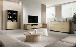 Regały Na Książki></noscript>LASKI Nowoczesny regał 113 cm na książki do salonu dąb cremona TORDIO