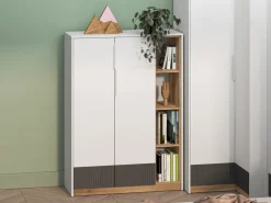 Zestawy Mebli Młodzieżowych|Szafy Młodzieżowe></noscript>ML Meble Nowoczesny regał 101 cm zamykany do pokoju młodzieżowego TORINIO