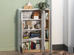 Zestawy Mebli Młodzieżowych|Szafy Młodzieżowe></noscript>ML Meble Nowoczesny regał 101 cm zamykany do pokoju młodzieżowego TORINIO