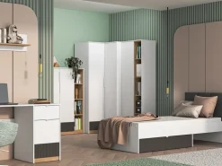 Zestawy Mebli Młodzieżowych|Szafy Młodzieżowe></noscript>ML Meble Nowoczesny regał 101 cm zamykany do pokoju młodzieżowego TORINIO