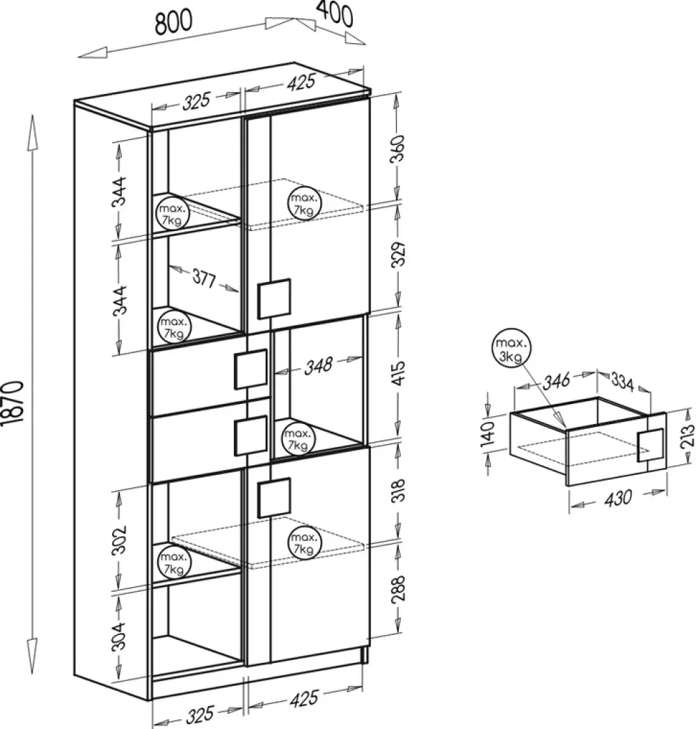 Regały Na Książki|Regały Dla Dzieci>DOLMAR Nowoczesny regał do pokoju dziecięcego 80 cm GROOVY