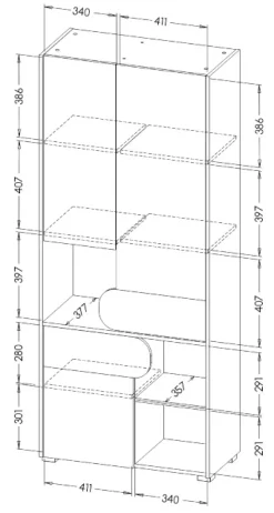 Regały Na Książki|Zestawy Mebli Młodzieżowych></noscript>DOLMAR Nowoczesny regał do pokoju młodzieżowego 80 cm COOLIFY