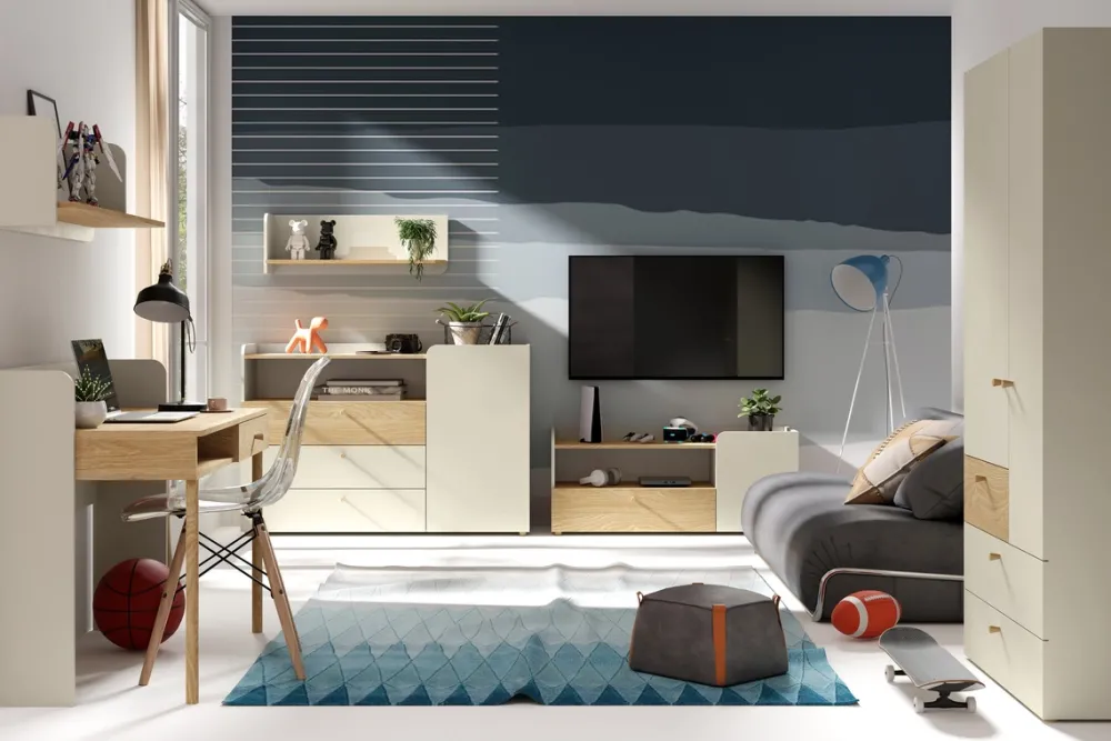 Meble Młodzieżowe|Zestawy Mebli Młodzieżowych>JUREK Nowoczesny regał na książki do pokoju młodzieżowego 60 cm YOKO