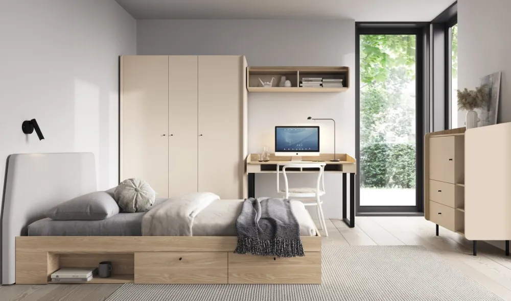 Regały Na Książki|Zestawy Mebli Młodzieżowych>MEBLAR Nowoczesny regał na książki młodzieżowy 80 cm ALDENO beż pisakowy