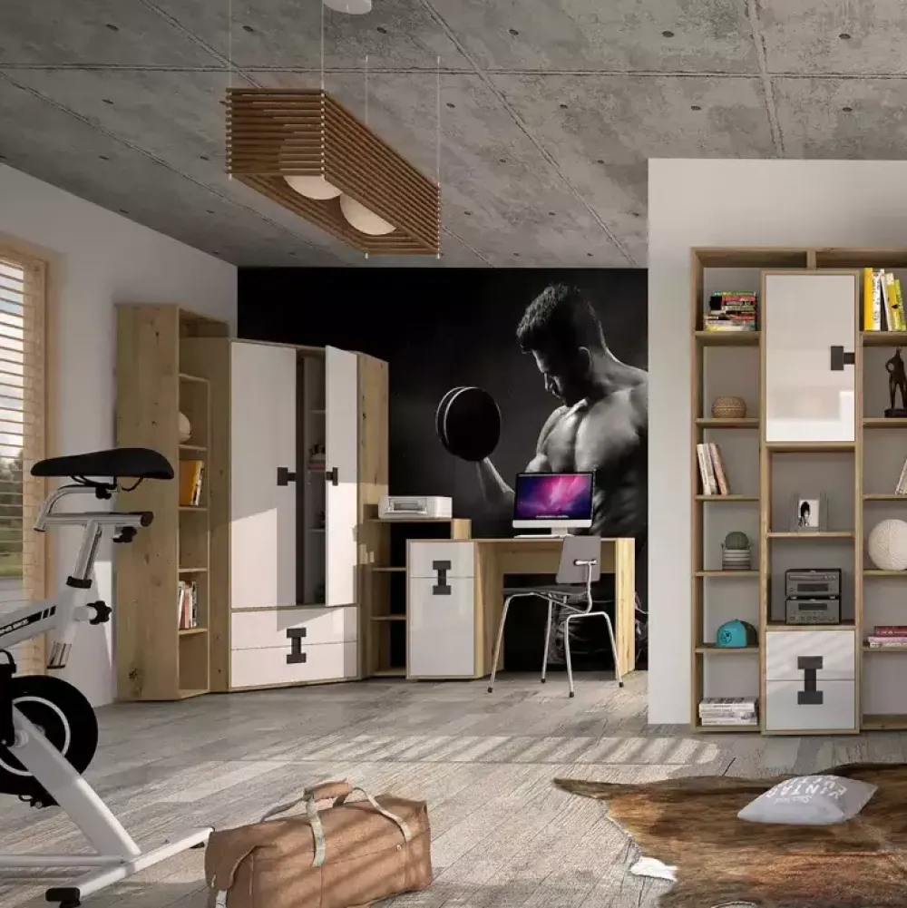 Regały Na Książki|Regały Biurowe>DOMEL Nowoczesny regał w kolorze Dąb Artisan INDEX