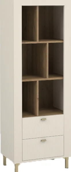 Regały Na Książki|Zestawy Mebli Do Sypialni>DOLMAR Nowoczesny regał z szufladami do salonu 60 cm MISTY cashmere kaszmir