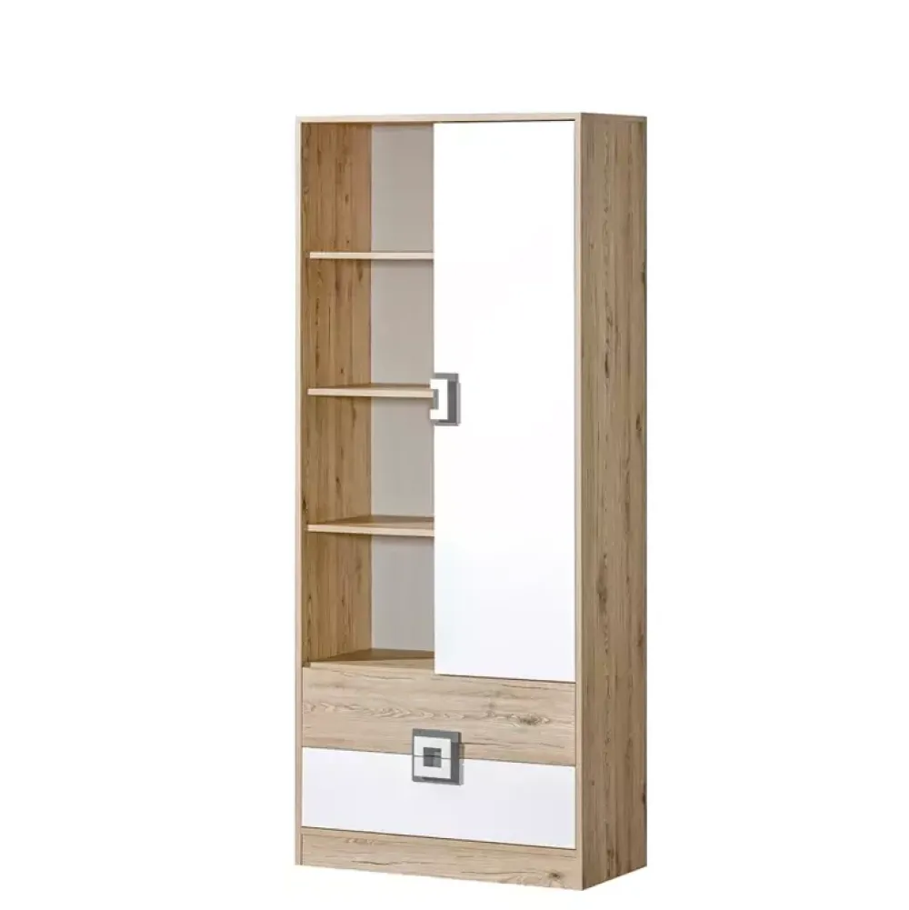 Regały Na Książki|Regały Dla Dzieci>DOMEL Nowoczesny regał z szufladami 80 cm Dąb NICO