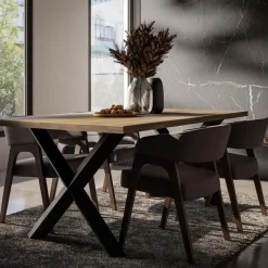 Krzesła|Stoły>Lempert Nowoczesny stół do jadalni 180x100 cm falowany dąb olejowany MERLIVO