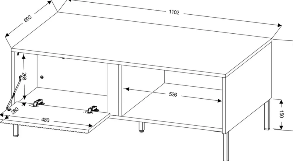 Zestawy Mebli Do Salonu|Ławy I Stoliki>JUREK Nowoczesny stolik kawowy 110 cm prostokątny MALEZJA