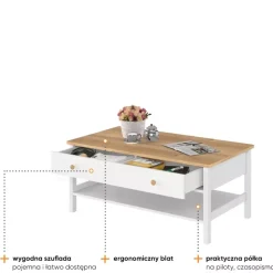 Zestawy Mebli Młodzieżowych|Ławy I Stoliki></noscript>lenart. Nowoczesny stolik kawowy z szufladą 110x60 cm STORY