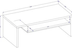 Zestawy Mebli Do Salonu|Zestawy Mebli Do Sypialni></noscript>Helvetia Nowoczesny stolik kawowy do salonu 120 cm z półką CROSS