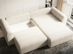 Meble Dla Dzieci|Narożniki>KENIX Nowoczesny szary narożnik z funkcją spania boucle KORNEL