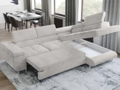 Narożniki>BROMARKT Nowoczesny szary narożnik z funkcją spania ANTON