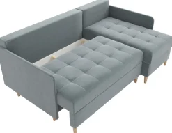 Meble Dla Dzieci|Narożniki>IZABELLA MEBLE Nowoczesny welurowy narożnik z funkcją spania do salonu FADO