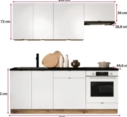 Meble Kuchenne>Stolkar Nowoczesny zestaw białych mebli kuchennych 200 cm GIANNA