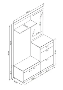 Garderoby|Zestawy Mebli Do Przedpokoju>PIASKI Nowoczesny zestaw mebli do przedpokoju STEVEN