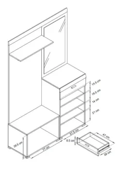 Garderoby|Zestawy Mebli Do Przedpokoju></noscript>PIASKI Nowoczesny zestaw mebli do przedpokoju STEVEN