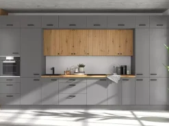 Meble Kuchenne>Lempert Nowoczesny zestaw mebli do kuchni NEPO antracyt dąb artisan