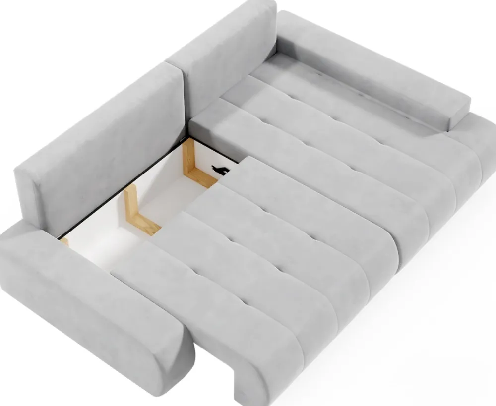 Meble Dla Dzieci|Narożniki>BROMARKT Nowoczesny zielony rozkładany narożnik do salonu z funkcją spania VANESSA