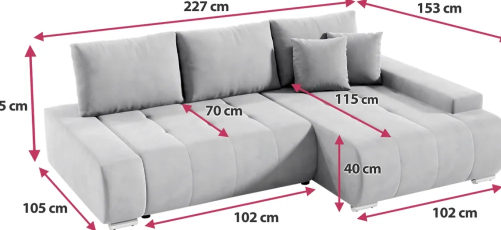 Meble Dla Dzieci|Narożniki>BROMARKT Nowoczesny zielony rozkładany narożnik do salonu z funkcją spania VANESSA