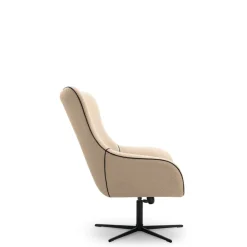 Fotele>LASKI Obrotowy fotel boucle ELSA beżowy