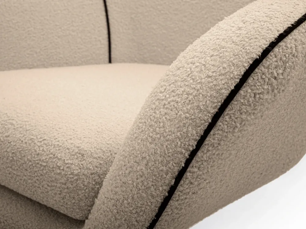 Fotele>LASKI Obrotowy fotel boucle ELSA beżowy