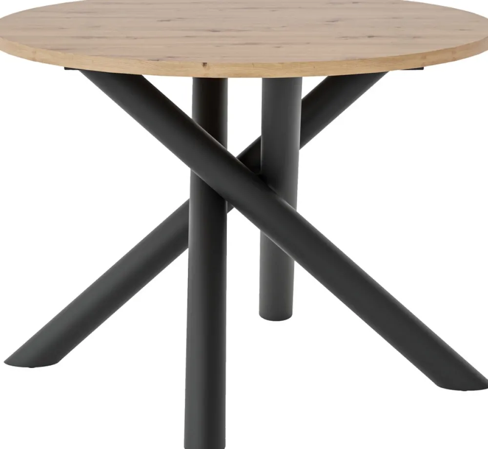 Krzesła|Stoły>Lempert Okrągły loftowy stół do jadalni 110 cm OPALIO dąb artisan