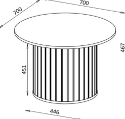 Zestawy Mebli Do Salonu|Ławy I Stoliki></noscript>DOLMAR Okrągły stolik kawowy do salonu 70 cm ZELDA czarny