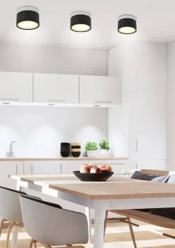 Oświetlenie Przedpokoju|Oświetlenie Jadalni>Candellux Lighting Oprawa lampa sufitowa Tuba LED 4000K czarno biała