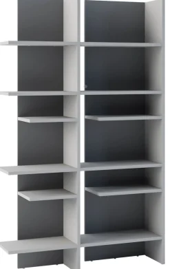 Regały Na Książki>lenart. Otwarty regał do salonu nowoczesny z półkami 120 cm wysoki FITT