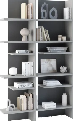 Regały Na Książki>lenart. Otwarty regał do salonu nowoczesny z półkami 120 cm wysoki FITT