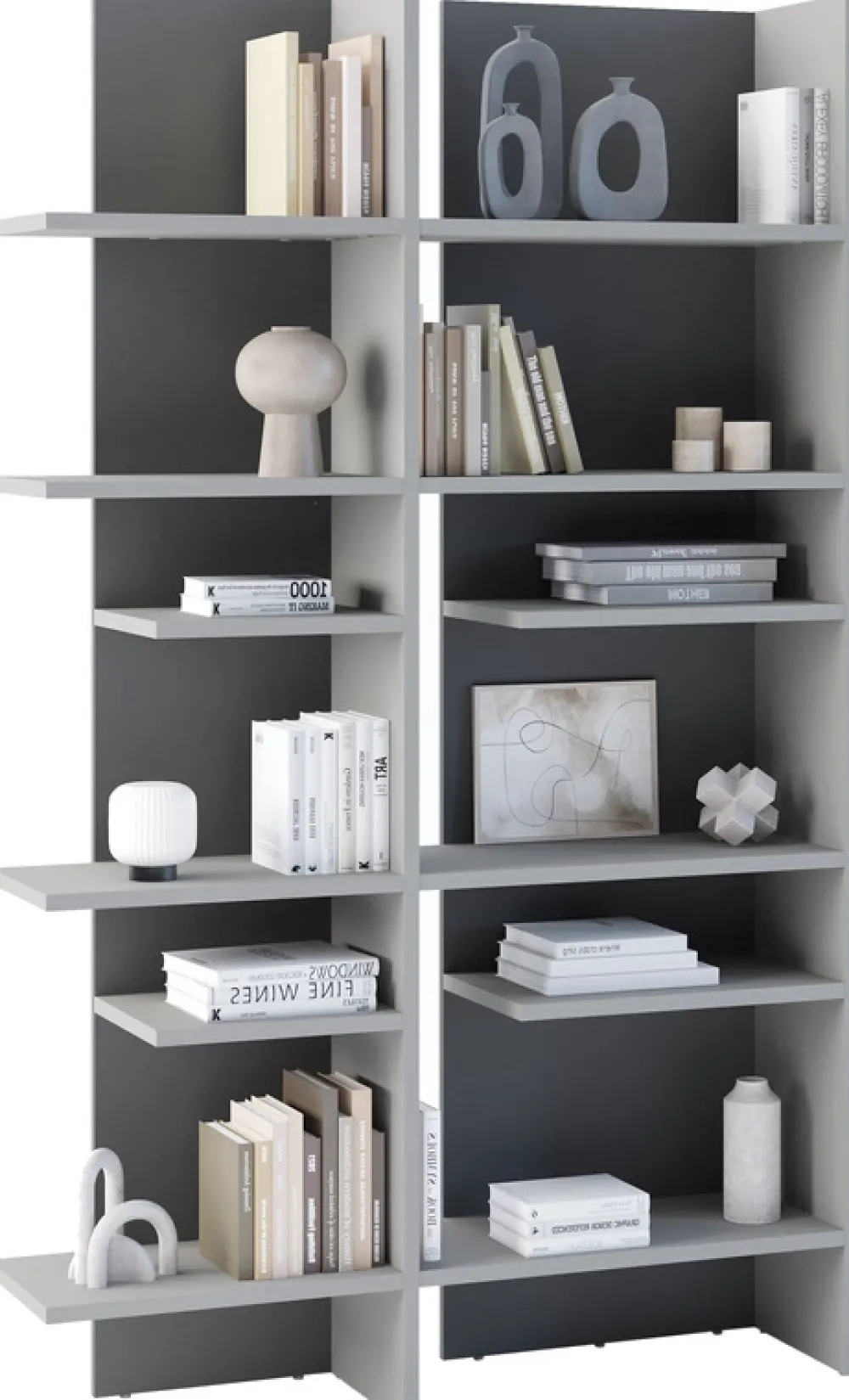Regały Na Książki>lenart. Otwarty regał do salonu nowoczesny z półkami 120 cm wysoki FITT