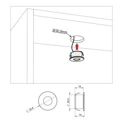Szafy Modułowe>Helvetia Oświetlenie LED punktowe 35 mm - 2szt.
