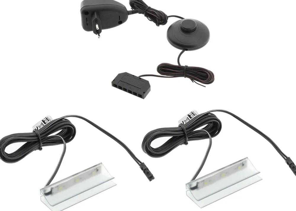 Oświetlenie Mebli|Oświetlenie Mebli>FURNIKA Oświetlenie półek szklanych LED 2 Klipy niebieskie