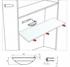 Oświetlenie Mebli|Oświetlenie Mebli>FURNIKA Oświetlenie półek szklanych LED 8 klipsów białe ciepłe