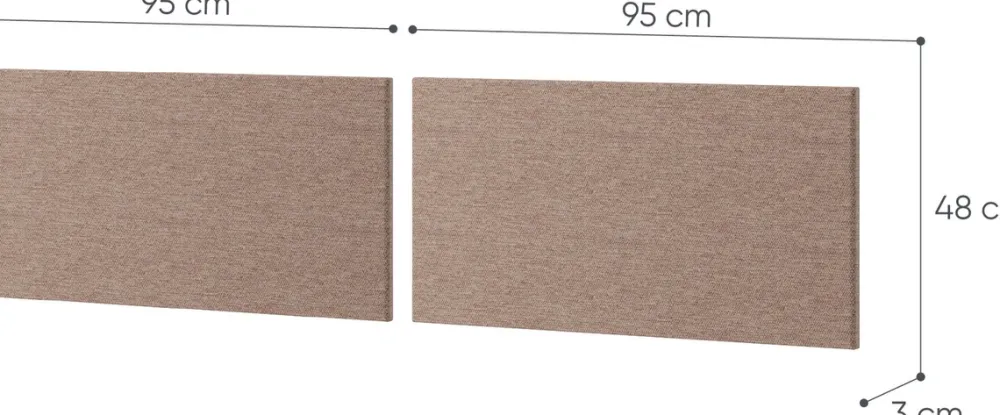 Meble Młodzieżowe|Zestawy Mebli Do Salonu>lenart. Panel tapicerowany 2x zagłówek do łóżka WOOW brązowy