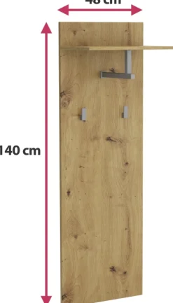 Wieszaki Do Przedpokoju></noscript>Meblohand Panel z wieszakami do przedpokoju JOVITA dąb artisan