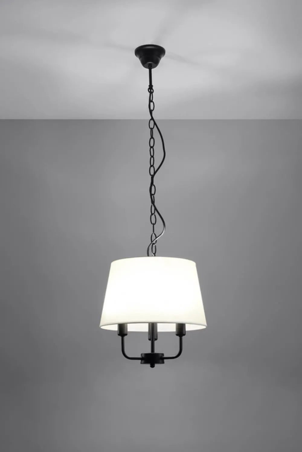 Oświetlenie Przedpokoju|Oświetlenie Jadalni>Candellux Lighting Pasteri lampa wisząca czarny matowy 3x40w e14 abażur beżowy