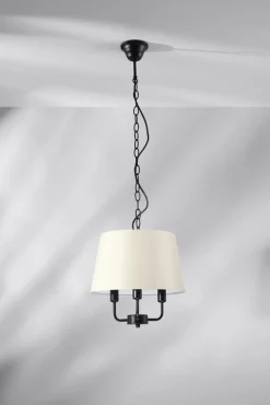 Oświetlenie Przedpokoju|Oświetlenie Jadalni>Candellux Lighting Pasteri lampa wisząca czarny matowy 3x40w e14 abażur beżowy