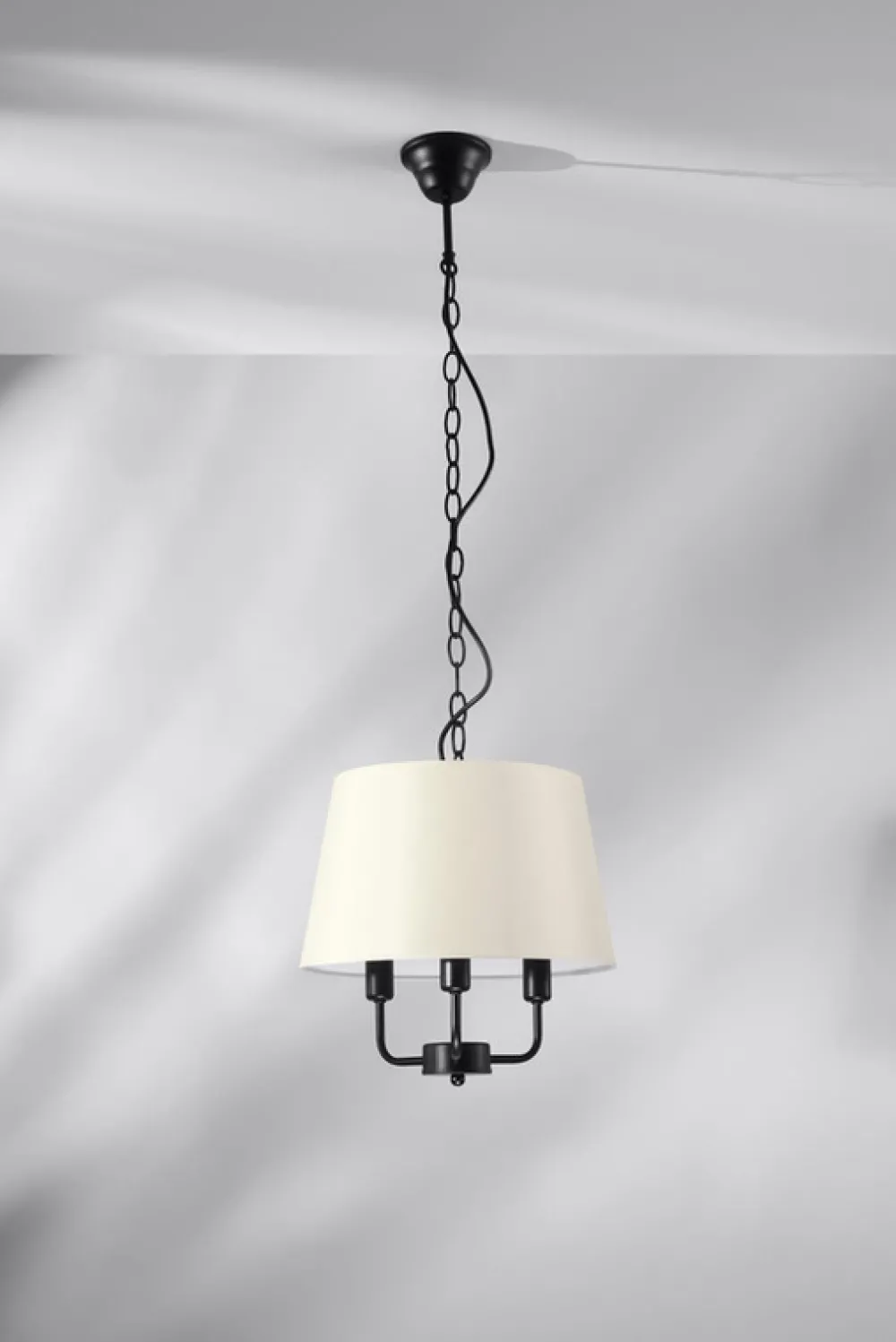 Oświetlenie Przedpokoju|Oświetlenie Jadalni>Candellux Lighting Pasteri lampa wisząca czarny matowy 3x40w e14 abażur beżowy
