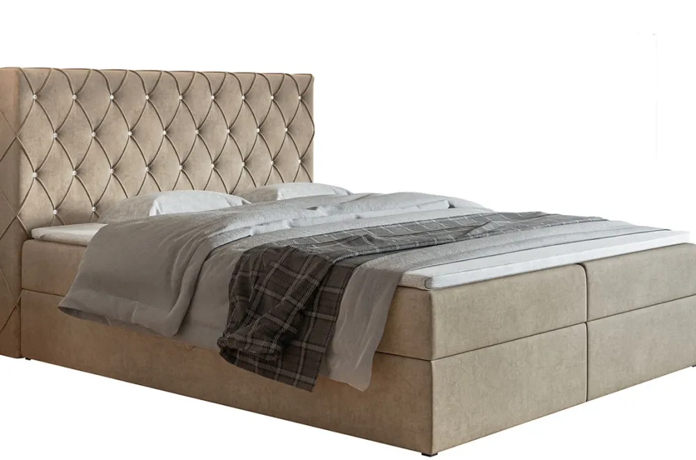 Łóżka Młodzieżowe|Łóżka Ze Stelażem>Riban Pikowane łóżko kontynentalne 120x200 cm z pojemnikiem BILD