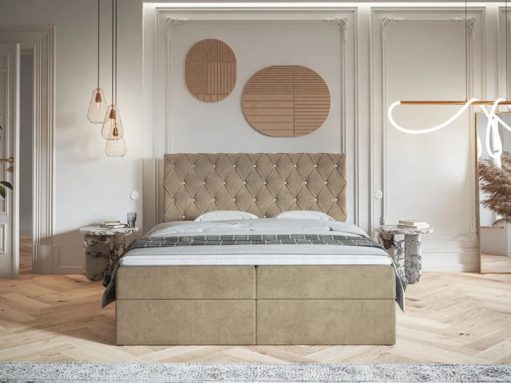 Łóżka Młodzieżowe|Łóżka Ze Stelażem>Riban Pikowane łóżko kontynentalne 120x200 cm z pojemnikiem BILD