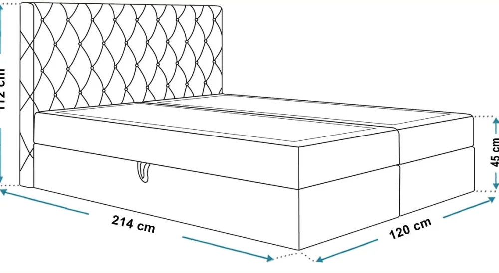Łóżka Młodzieżowe|Łóżka Ze Stelażem>Riban Pikowane łóżko kontynentalne 120x200 cm z pojemnikiem BILD
