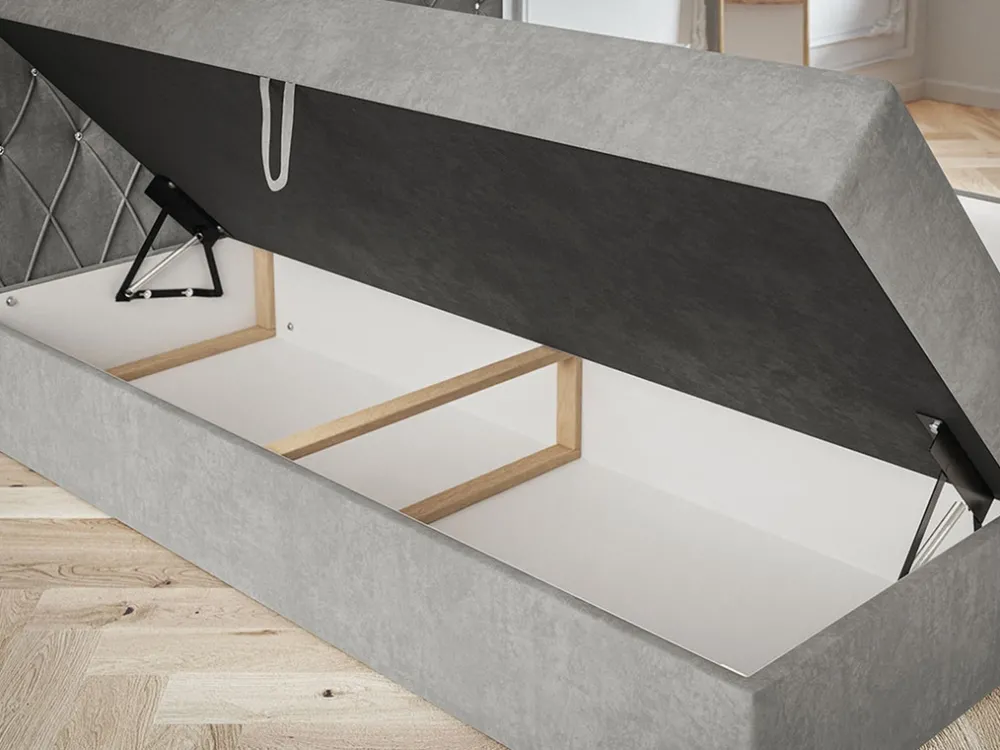 Łóżka Młodzieżowe|Łóżka Ze Stelażem>Riban Pikowane łóżko kontynentalne 140x200 cm z pojemnikiem BILD