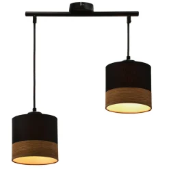 Oświetlenie Przedpokoju|Oświetlenie Jadalni>Candellux Lighting Pino lampa wisząca czarny 2x60w e27 abażur czarny+brązowy
