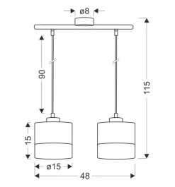 Oświetlenie Przedpokoju|Oświetlenie Jadalni></noscript>Candellux Lighting Pino lampa wisząca czarny 2x60w e27 abażur czarny+brązowy