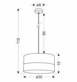 Oświetlenie Przedpokoju|Oświetlenie Jadalni></noscript>Candellux Lighting Pino lampa wisząca czarny 1x60w e27 abażur czarny+fornir